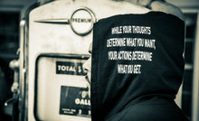 Load image into Gallery viewer, Controlled Actions = Power Unisex Jersey Hoodie (Black)