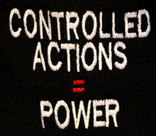 Load image into Gallery viewer, Stacked Controlled Actions = Power Beanie (Black, Side Embroider, Front Logo)