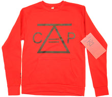 Load image into Gallery viewer,  Controlled Actions = Power Unisex Equation Long Sleeve Crew with Pocket (Cardinal Red)