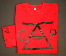 Load image into Gallery viewer,  Controlled Actions = Power Unisex Equation Long Sleeve Crew with Pocket (Cardinal Red)