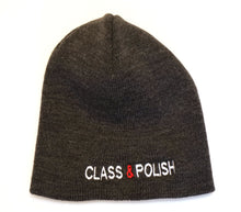 Load image into Gallery viewer, Class &amp; Polish Beanie - Charcoal Gray (Side embroider)
