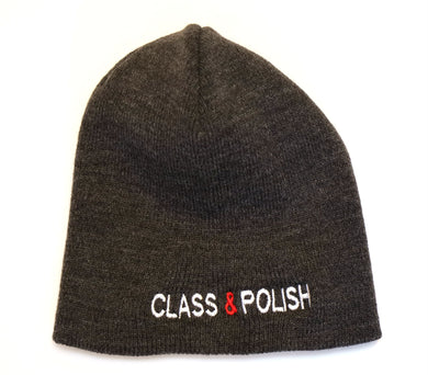 Class & Polish Beanie - Charcoal Gray (Side embroider)