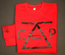 Load image into Gallery viewer,  Controlled Actions = Power Unisex Equation Long Sleeve Crew with Pocket (Cardinal Red)

