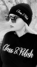 Load image into Gallery viewer, Class &amp; Polish Unisex Signature Script Jersey Hoodie (Black)
