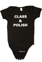 Load image into Gallery viewer, Class &amp; Polish Black Baby Onesie
