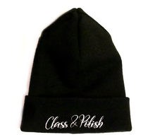 Load image into Gallery viewer, Class &amp; Polish Signature Script Beanie - Black (Side embroider)
